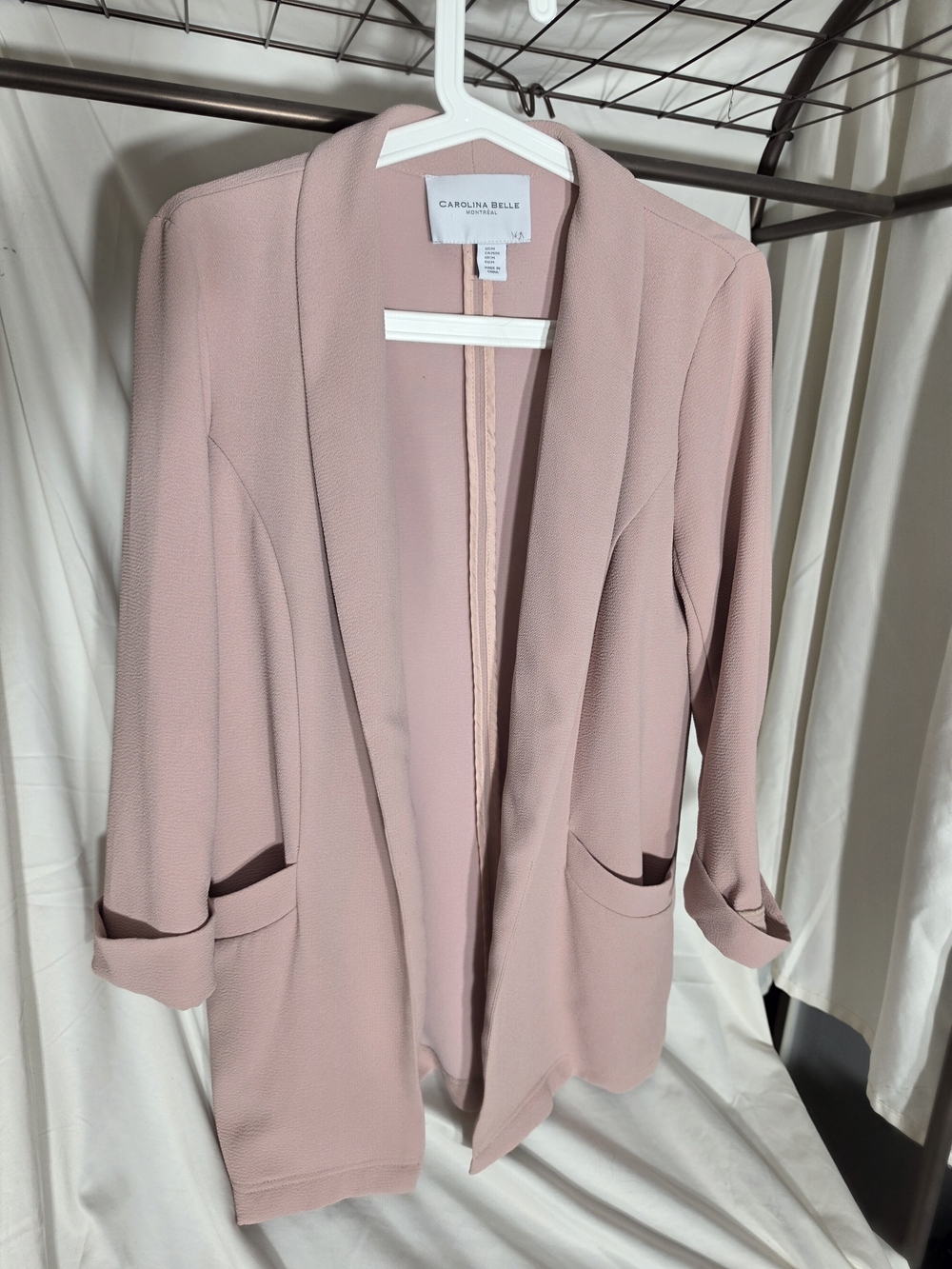 Carolina Belle Dusty Blush Open-Front Blazer